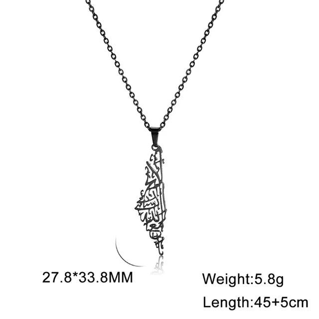 Unisex Stainless Steel Hollow Map Necklace