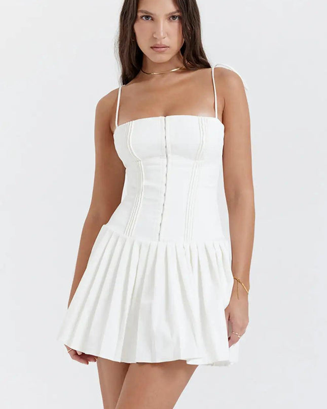 White Pleated Dress