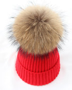 Wine Red Raccoon fur / 49-59cm