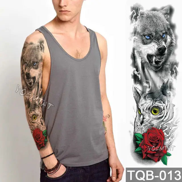 Lions in Gray Shaded Black Tattoos