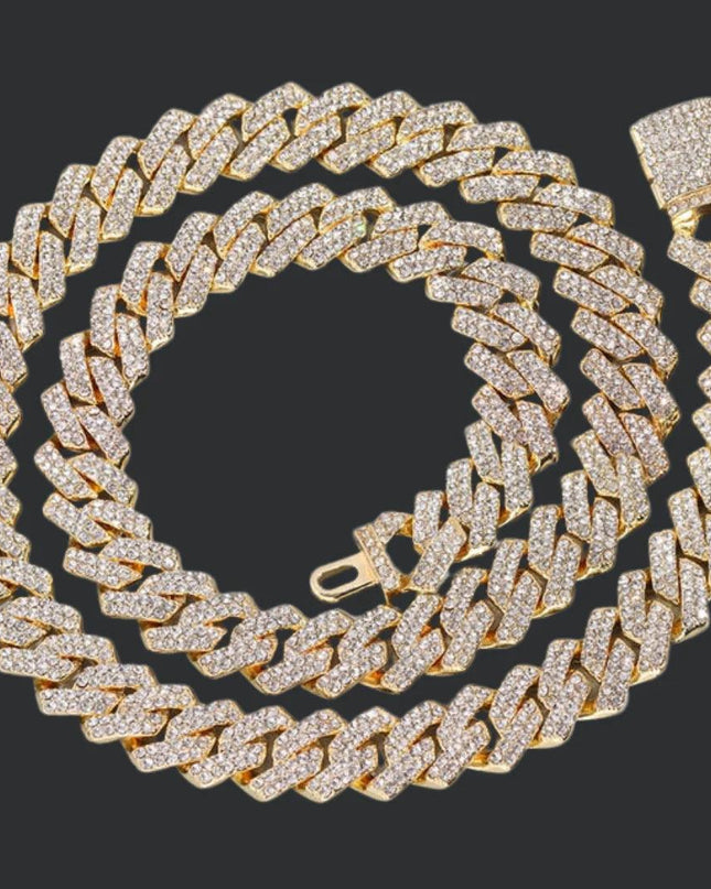 14MM Iced Out Rhombus Cuban Chain