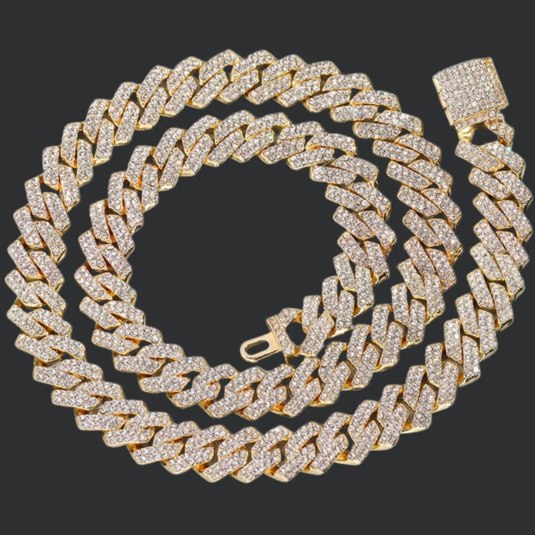 14MM Iced Out Rhombus Cuban Chain