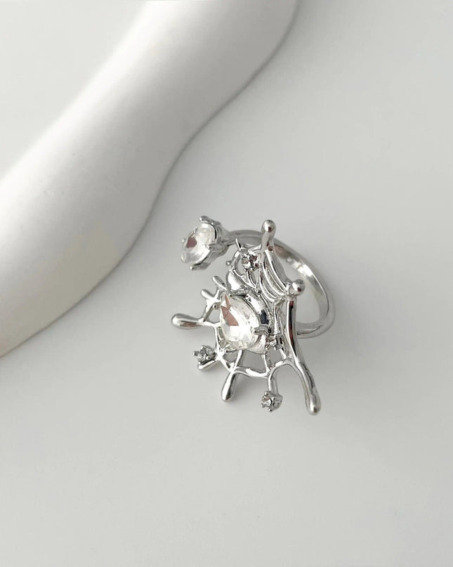 Spider Web Silver Ring