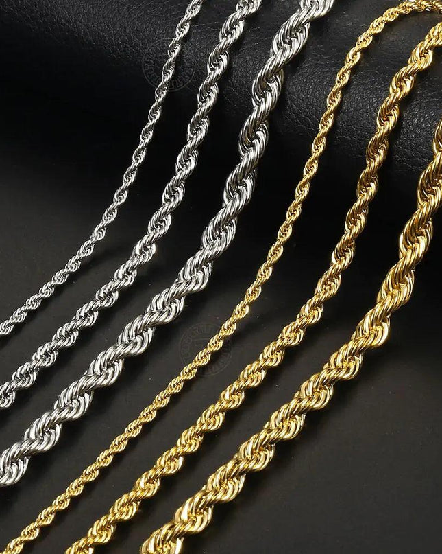 Twisted Rope Link Chain Necklace