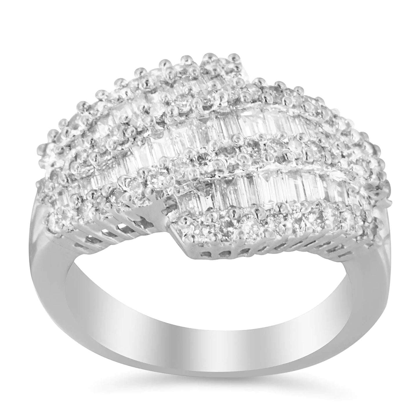 14K White Gold Diamond Cocktail Ring Band (1 3/4 Cttw, H-I Color, SI2-I1 Clarity)