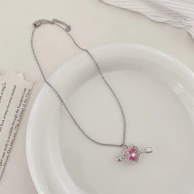 Bow Cupid Crystal Choker Necklace