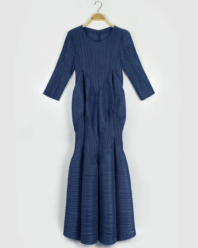 Pleated Square Collar Dress