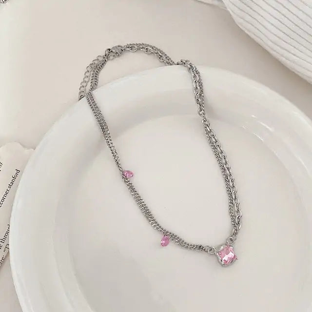 Bow Cupid Crystal Choker Necklace