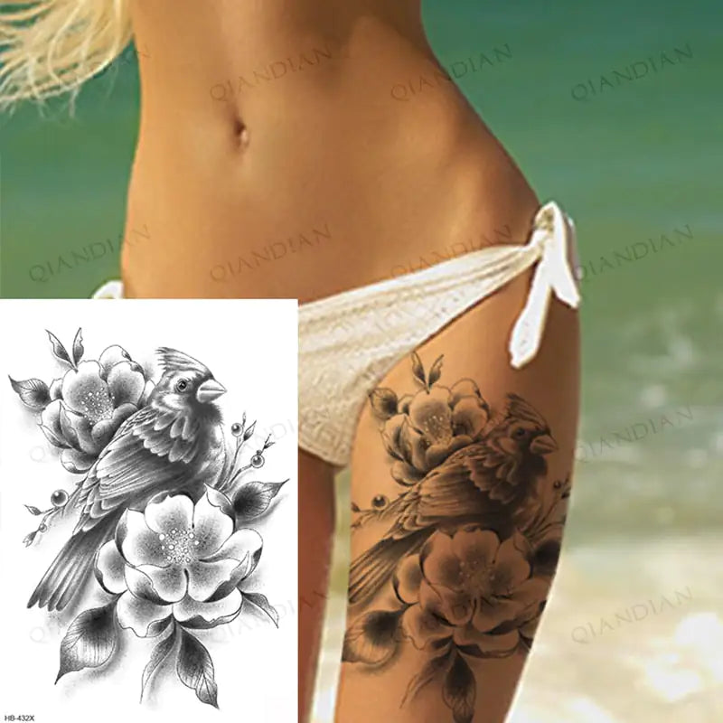 Old School Flowers Tattoos for Women