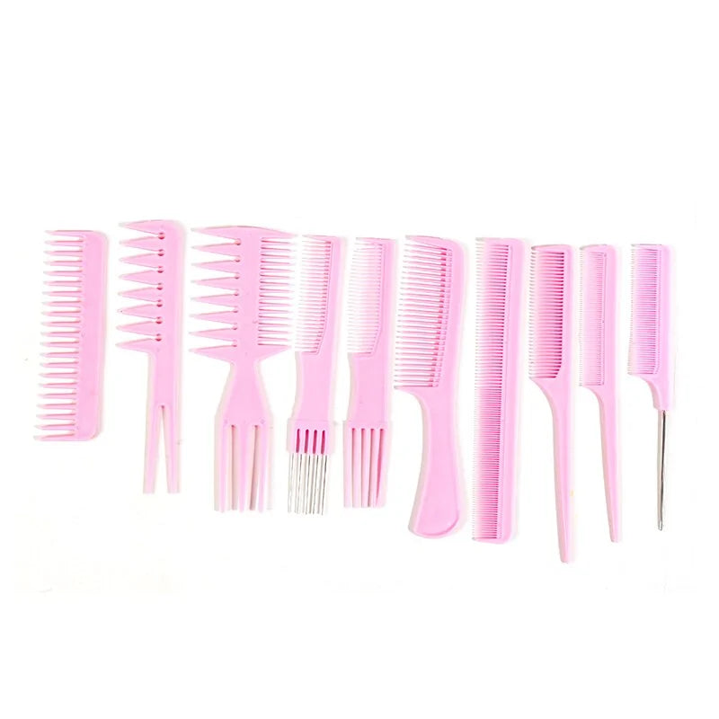 10 Pieces Professional Hair Combs Set