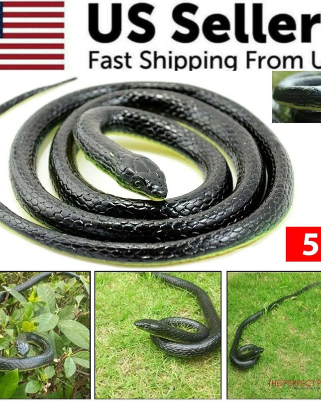 Fake Realistic Snake Lifelike Real Scary Rubber Toy Prank Party Joke For Garden