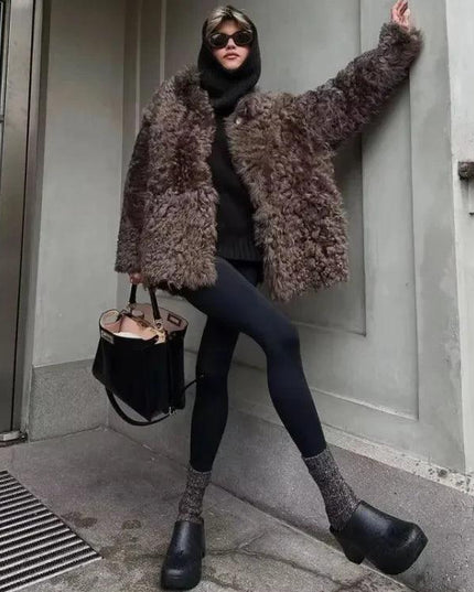 ArcticGrace Lamb Wool Overcoat