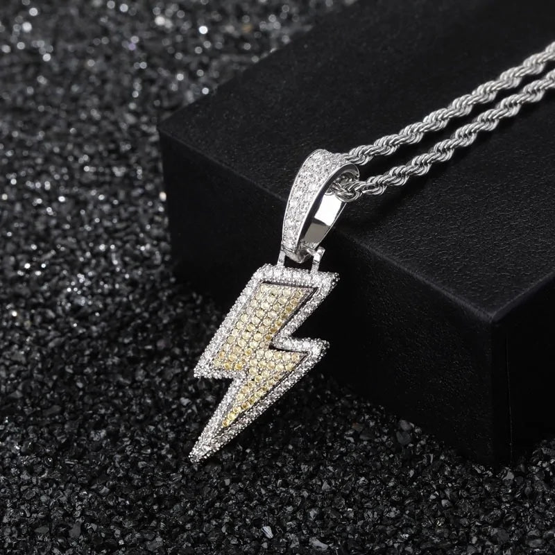 2024 Lightning Zircon Pendant Necklace for Men