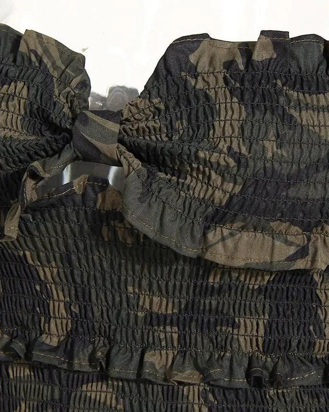 Camouflage Elastic Strapless Dress