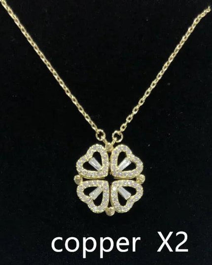 Heart-to-Heart Four-Leaf Clover Necklace