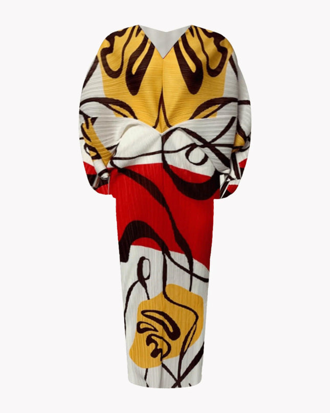 Pleated Graffiti Dress