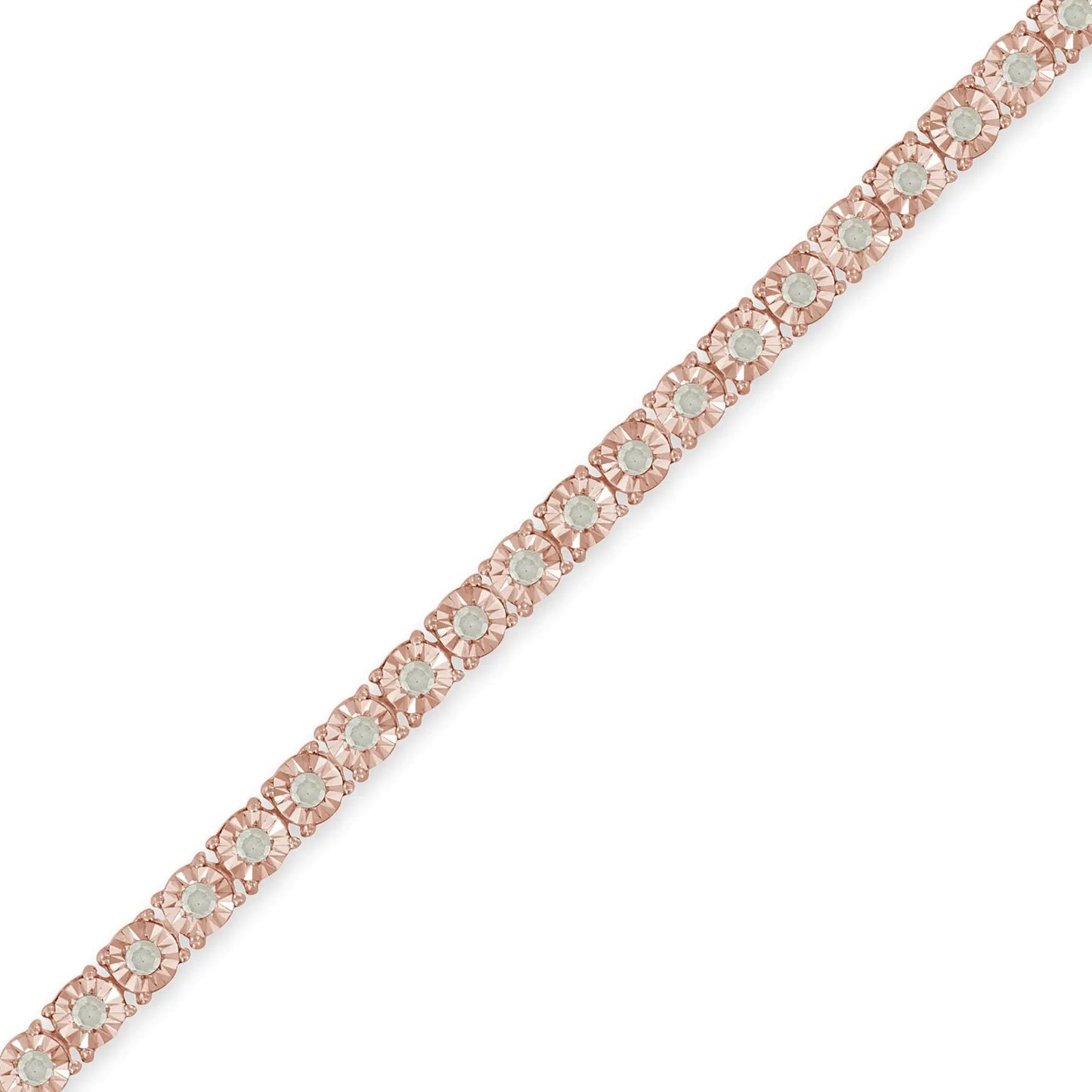 .925 Sterling Silver 1.0 Cttw Diamond Miracle Tennis Bracelet (I-J Color, I3 Clarity)