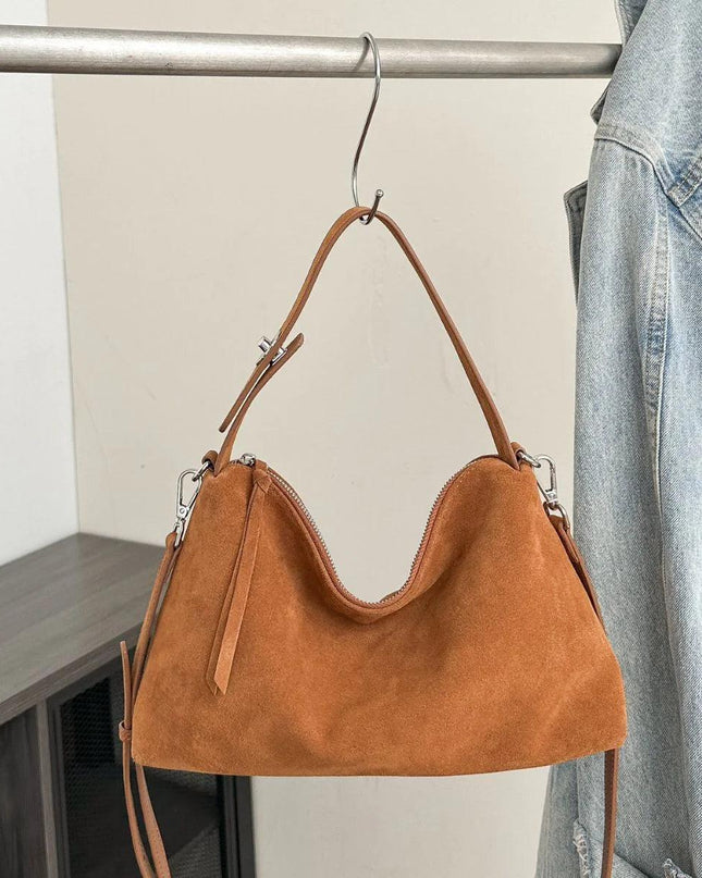 Women's Large Suede Shoulder Bag