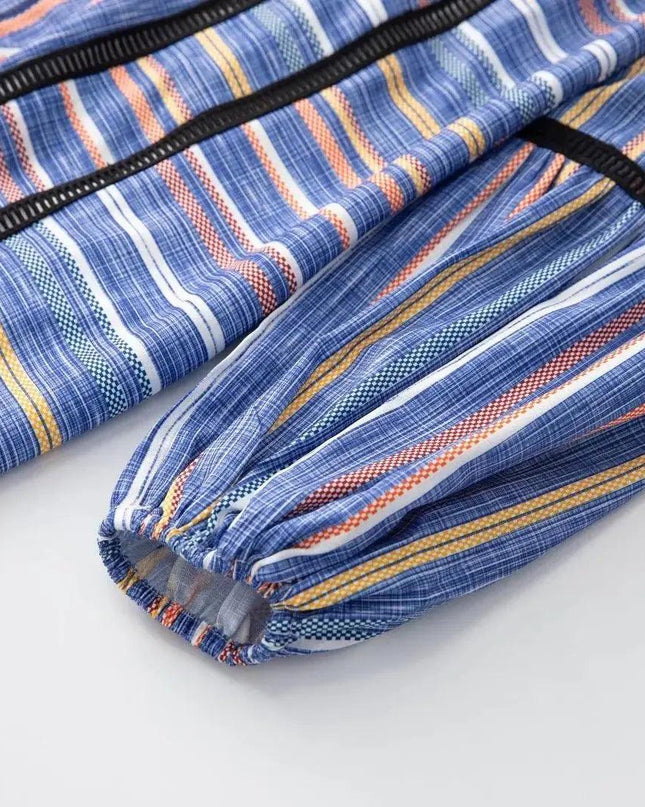 Polo Collar Striped Dress