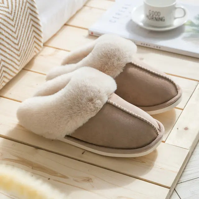 2022 Winter Warm Home Fur Slippers Women