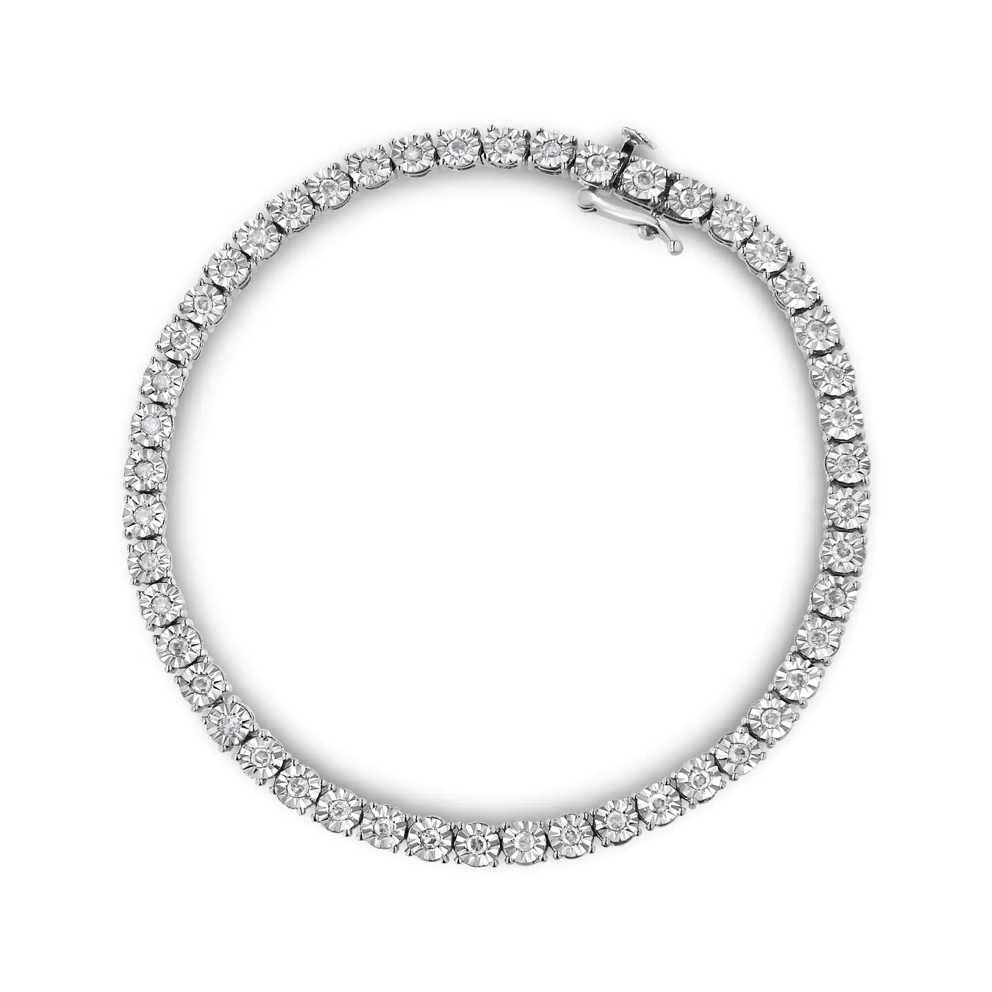 .925 Sterling Silver 1.0 Cttw Diamond Miracle Tennis Bracelet (I-J Color, I3 Clarity)