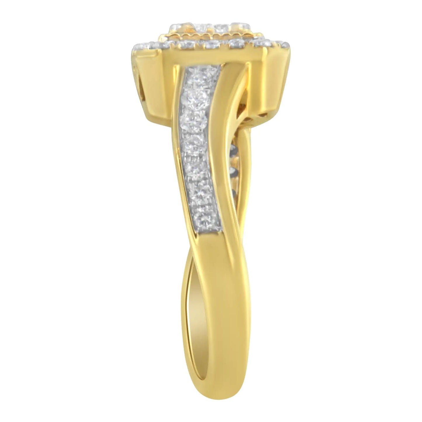 10KT Yellow Gold Diamond Cocktail Ring (5/8 cttw, H-I Color, SI2-I1 Clarity)