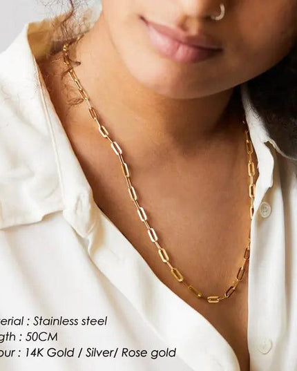 Fashion Paperclip Link Chain Necklace