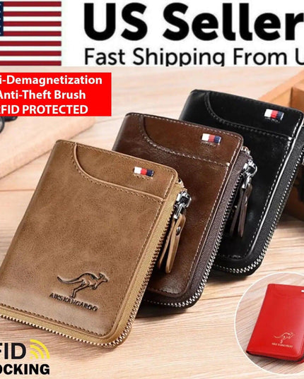 Men's "RFID" Blocking Leather Wallet "Waterproof"