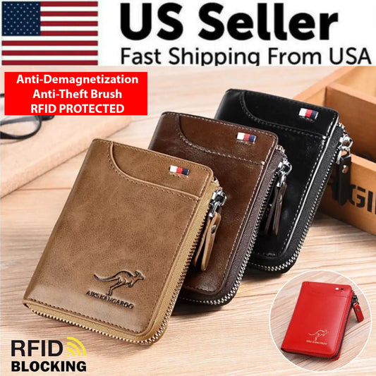 Men's "RFID" Blocking Leather Wallet "Waterproof"