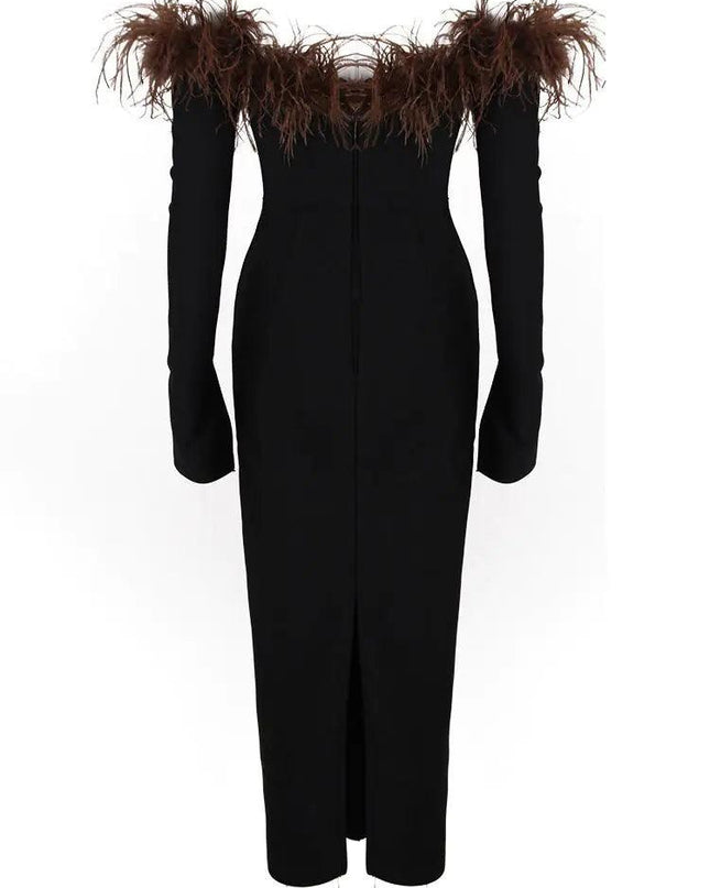 Feather Strapless Dress