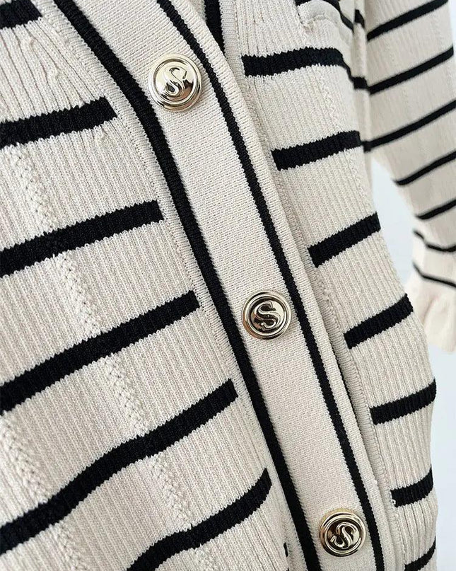 Striped Knit Midi Dress