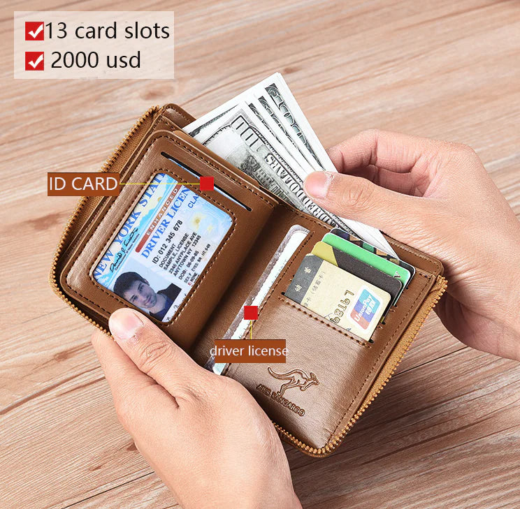 Men's "RFID" Blocking Leather Wallet "Waterproof"