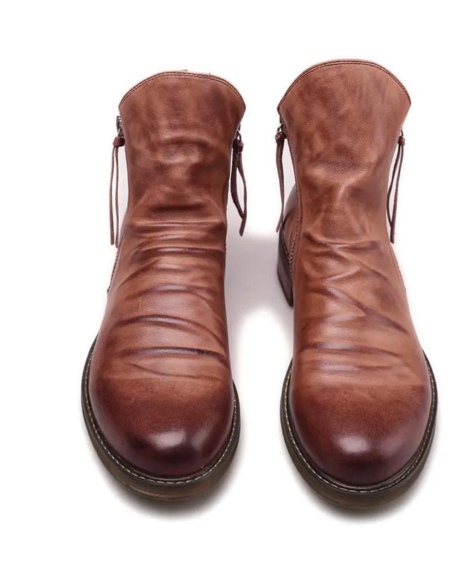 Retro Ankle Non-Slip Leather Boots Men
