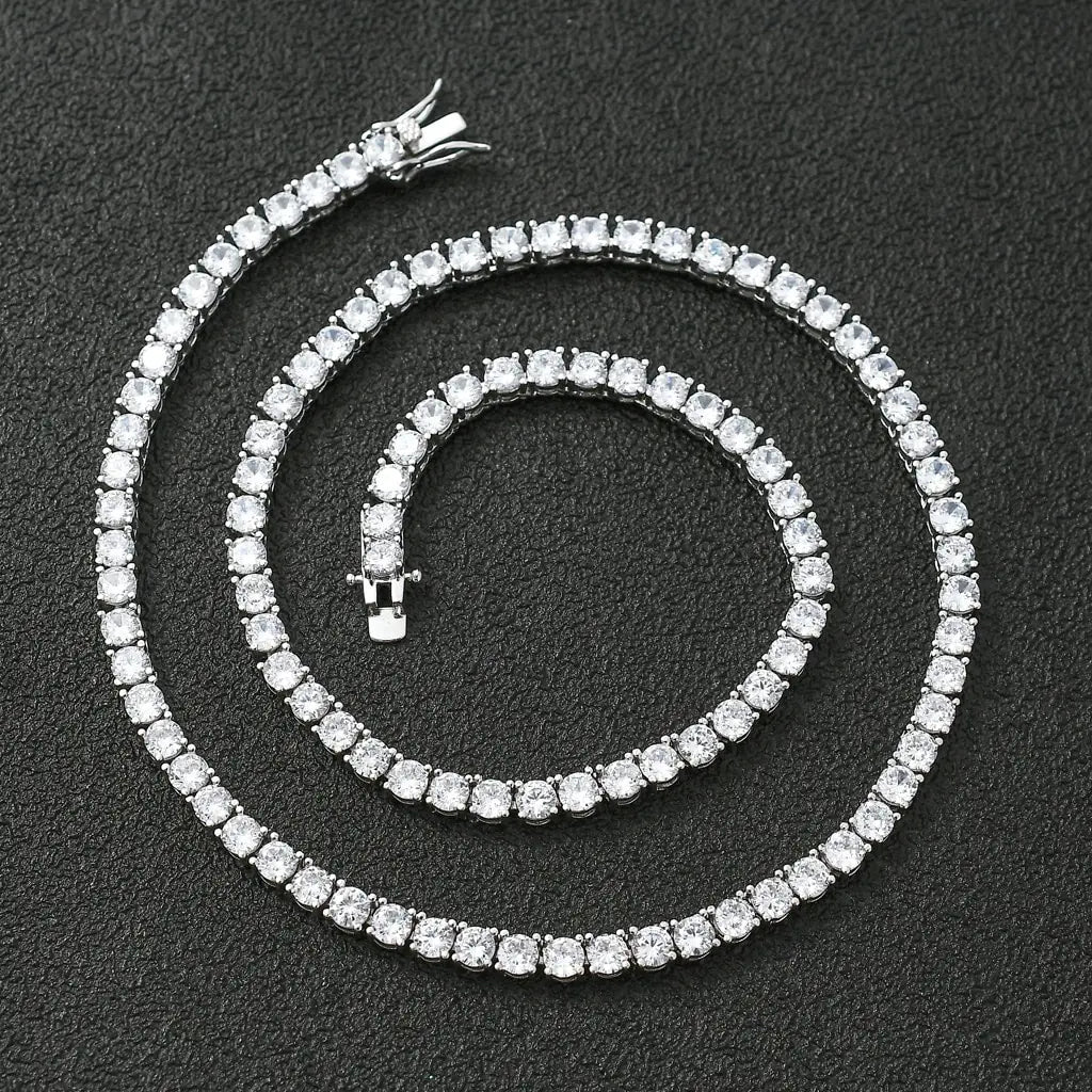 Cubic Zirconia Tennis Link Chain