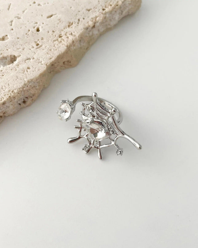 Spider Web Silver Ring