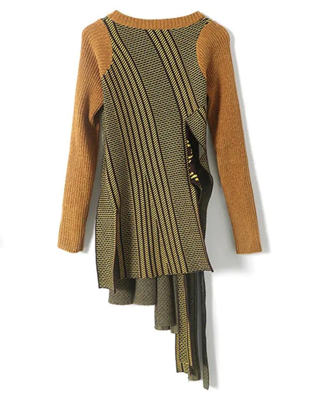 Tassel Patchwork Knit Sweater