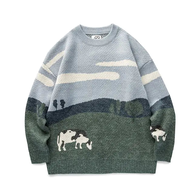 LAPPSTER-Youth Men Harajuku Moutain Winter Sweater