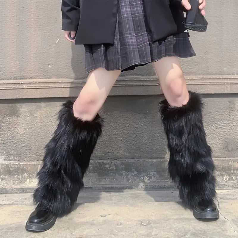 Faux Fur Leg Warmers Boots Socks