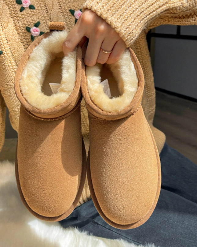 Snow Boot Style Short Mini Winter Sheepskin Boots