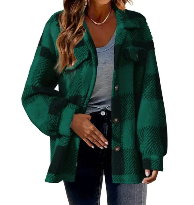 Plush Plaid Women's Jacket