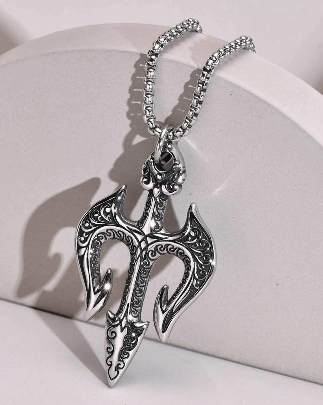 Vnox Men's Stylish Poseidon Trident Necklace