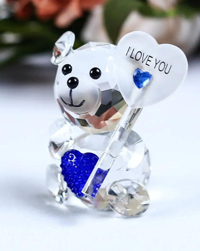 Romantic Bear Crystal Figurine