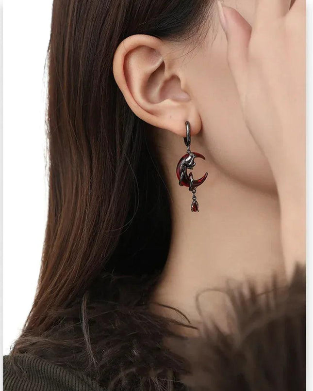 Women's Asymmetric Tassel Rose Earrings