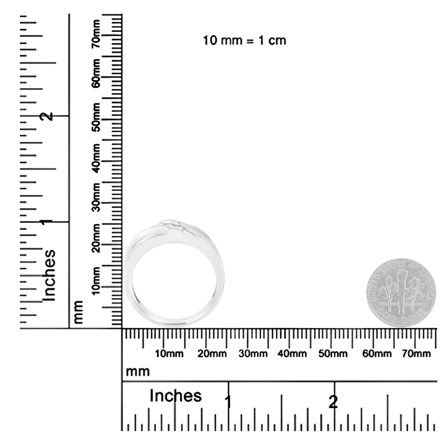 10K White Gold 1/10 Cttw Diamond Men's Three Stone Channel Set Diamond Wedding Ring (I-J Color, I1-I2 Clarity)