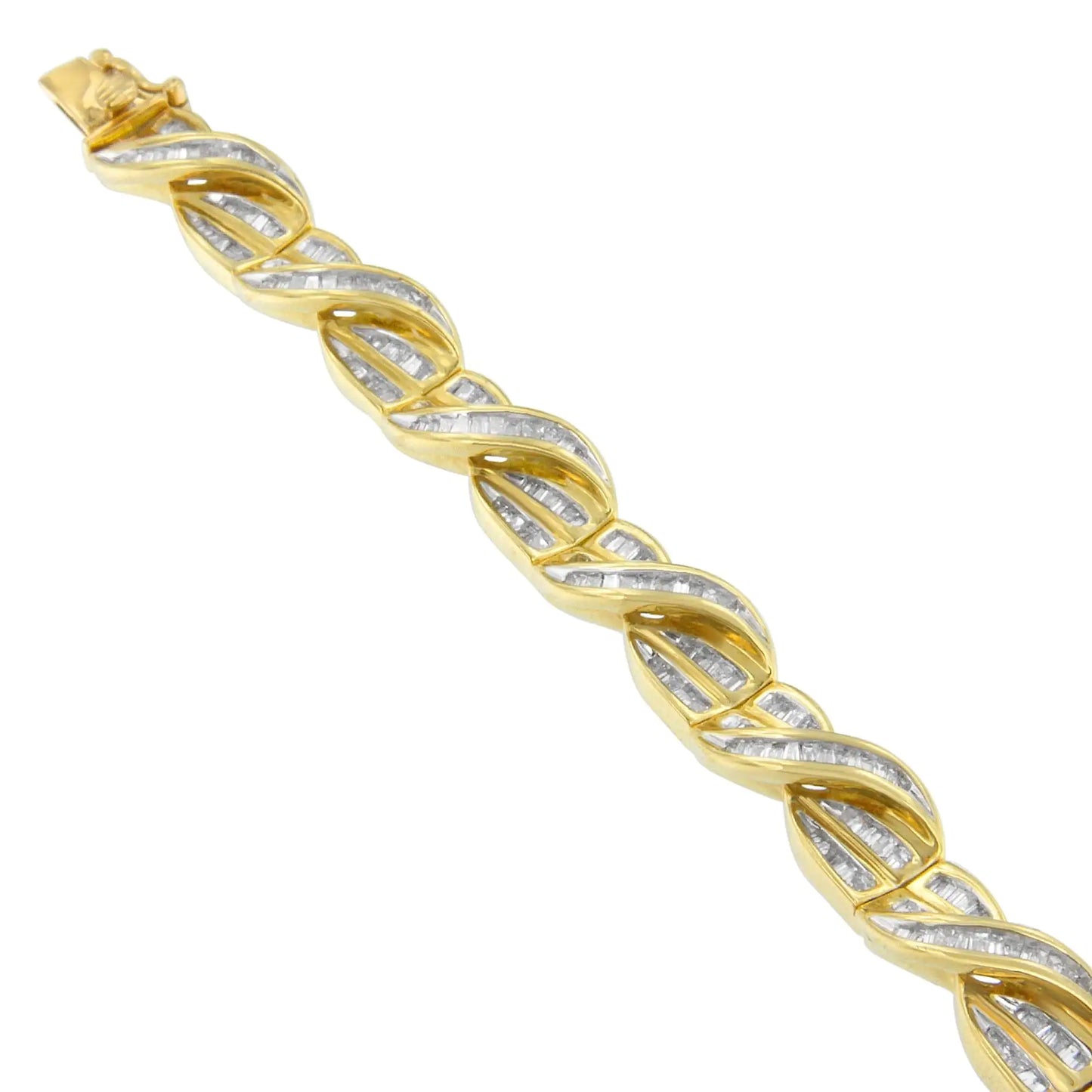 14K Yellow Gold Baguette Cut Diamond Bracelet (3.00 cttw, H-I Color, I1-I2 Clarity)