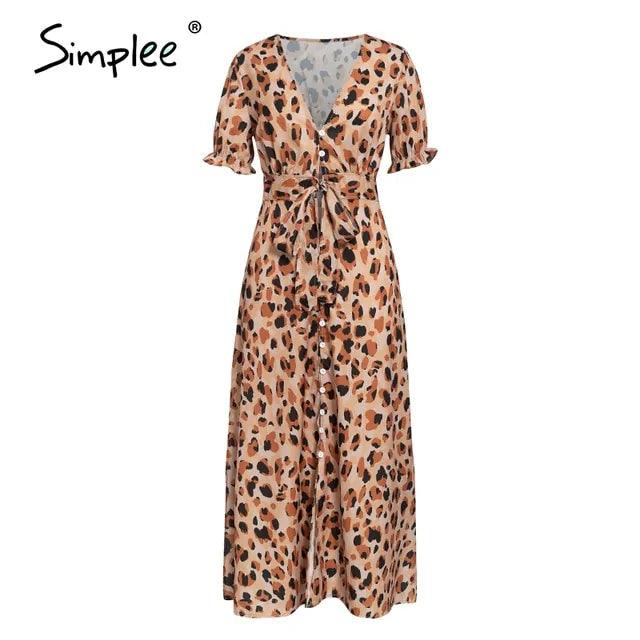 Simple Leopard Print Dress