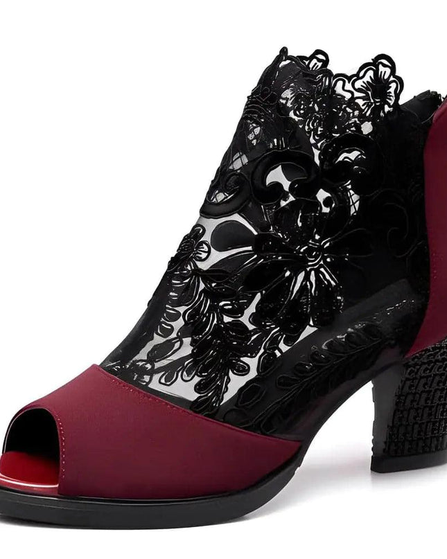 Shoes Lace Mesh High Heels