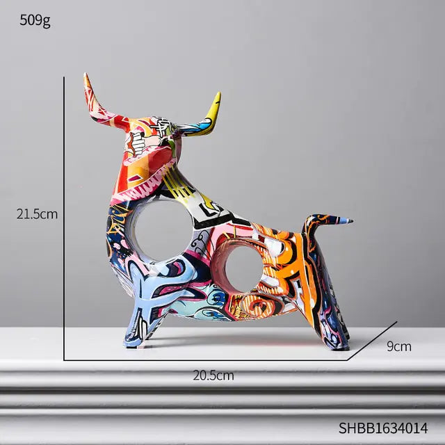 Modern Art Graffiti Cow Figurines