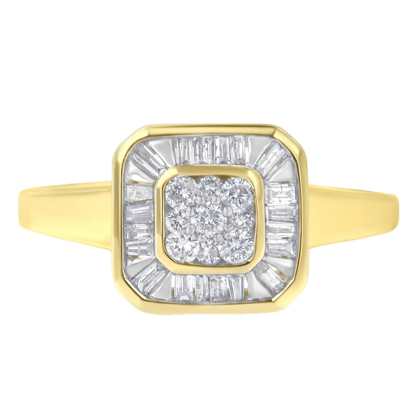 10K Yellow Gold Diamond Cocktail Ring (1/2 Cttw, I-J Color, SI2-I1 Clarity)