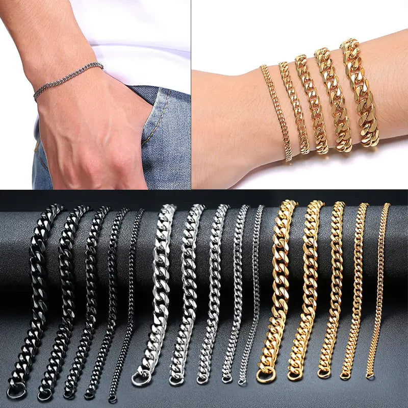 Curb Cuban Link Chain Bracelets